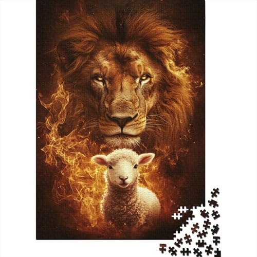 Puzzle für Erwachsene, 520 Teile, Kunst, christliches Löwen-Puzzle, schwieriges Holzpuzzle für Erwachsene, Geschenke, anspruchsvolles Spiel, 520 Teile (52 x 38 cm) von SOQWBYG