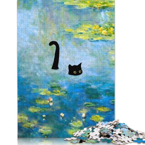 Puzzle für Erwachsene, 520 Teile, Monet-Katze, Seerosen-Puzzle, Lernspielzeug, Puzzle, Heim-Wanddekoration, 520 Teile (52 x 38 cm) von SOQWBYG