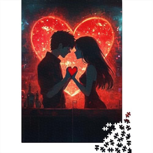 Puzzle für Erwachsene, 520 Teile, Puzzle, Kunst, Happy Lovers, Puzzle, Lernspielzeug, Puzzle, Heimwanddekoration, 520 Teile (52 x 38 cm) von SOQWBYG