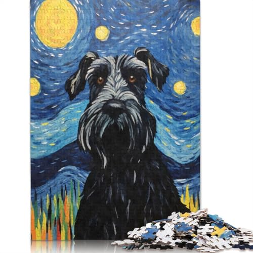 Puzzle für Erwachsene, 520 Teile, Riesenschnauzer, Sternenpuzzle, Lernspielzeug, Puzzle, Heimwanddekoration, 520 Teile (52 x 38 cm) von SOQWBYG