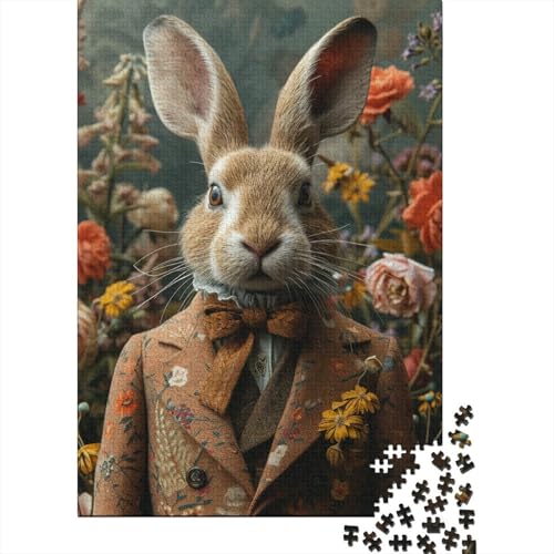 Puzzle für Erwachsene, 520 Teile, Tier-Kaninchen, aus Holz, kreative Kunst, Puzzle, Geschenke, Puzzles für Erwachsene, 520 Teile (52 x 38 cm) von SOQWBYG