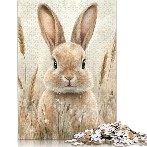 Puzzle für Erwachsene, 520 Teile, süßer Osterhase, aus Holz, kreative Kunst, Puzzle, Geschenke, Puzzle für Erwachsene, 520 Teile (52 x 38 cm) von SOQWBYG