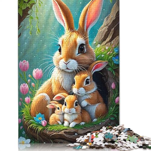 Puzzle für Erwachsene, 520 Teile, süßes Osterhäschen-Puzzle, Holzpuzzle für Erwachsene, Spiele, Lernspielzeug, 520 Teile (52 x 38 cm) von SOQWBYG