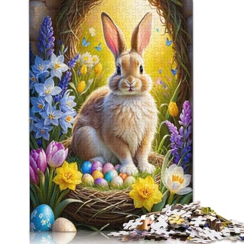 Puzzle für Erwachsene, 520 Teile, süßes Osterhäschen-Puzzle, schwieriges Holzpuzzle für Erwachsene, Geschenke, anspruchsvolles Spiel, 520 Teile (52 x 38 cm) von SOQWBYG