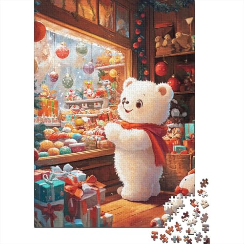 Puzzle für Erwachsene, 520 Teile, weißer Eisbär, aus Holz, kreative Kunst, Puzzle, Geschenke, Puzzle für Erwachsene, 520 Teile (52 x 38 cm) von SOQWBYG