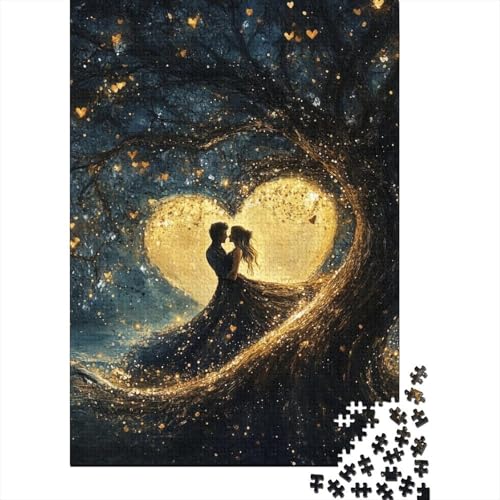 Puzzle für Erwachsene, Art „Happy Lovers“, 520-teiliges kreatives Holzpuzzle, Spielzeug, Dekompressionsspiele, Geschenke, 520 Teile (52 x 38 cm) von SOQWBYG