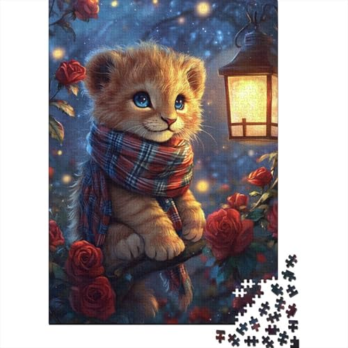 Puzzle für Erwachsene, Baby_Löwe, Puzzle für Erwachsene, Puzzle-Spielzeug, Familienspiele, Puzzle, dekoratives Zuhause, 520 Teile (52 x 38 cm) von SOQWBYG