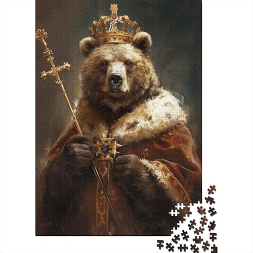 Puzzle für Erwachsene, Kunst, Tier, Bär, 520 Teile, Puzzlespiele, Lernspielzeug, Puzzle für ab 18 Jahren und Erwachsene, 520 Teile (52 x 38 cm) von SOQWBYG