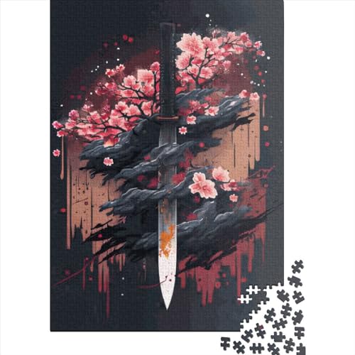 Puzzle für Erwachsene, Lotus-Katana, 520-teiliges kreatives Holzpuzzle, Spielzeug, Dekompressionsspiele, Geschenke, 520 Teile (52 x 38 cm) von SOQWBYG