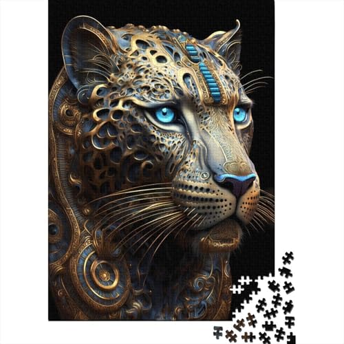 Puzzle für Erwachsene, Mystischer kosmischer Leopard, 520-teiliges kreatives Holzpuzzle, Spielzeug, Dekompressionsspiele, Geschenke, 520 Teile (52 x 38 cm) von SOQWBYG