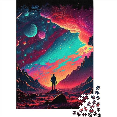 Puzzle für Erwachsene, Neon-Galaxie, 520-teiliges kreatives Holzpuzzle, Spielzeug, Dekompressionsspiele, Geschenke, 520 Teile (52 x 38 cm) von SOQWBYG