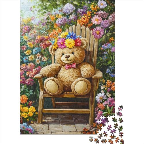 Puzzle für Erwachsene, niedlicher Bär, 1000-teiliges kreatives Holzpuzzle, Spielzeug, Dekompressionsspiele, Geschenke, 1000 Teile (75 x 50 cm) von SOQWBYG