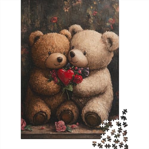 Puzzle für Erwachsene, niedlicher Bär, 1500 Teile, kreatives Holzpuzzle, Spielzeug, Dekompressionsspiele, Geschenke, 1500 Teile (85 x 57 cm) von SOQWBYG