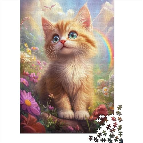 Puzzle für Erwachsene, süße Katze, 520 Teile, kreatives Holzpuzzle, Spielzeug, Dekompressionsspiele, Geschenke, 520 Teile (52 x 38 cm) von SOQWBYG