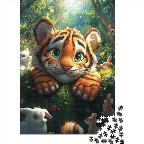 Puzzle für Erwachsene, süßer Kleiner Tiger, 520 Teile, Puzzlespiele, Lernspielzeug, Puzzle für ab 18 Jahren und Erwachsene, 520 Teile (52 x 38 cm) von SOQWBYG