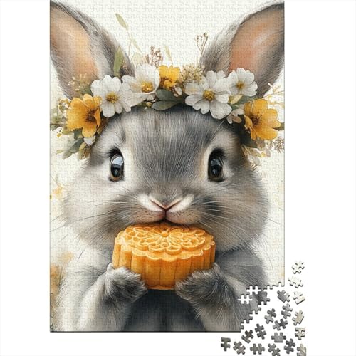 Puzzle für Erwachsene, süßer Osterhase, 1000 Teile, Puzzlespiele, Lernspielzeug, Puzzle für ab 18 Jahren und Erwachsene, 1000 Teile (75 x 50 cm) von SOQWBYG