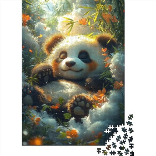 Puzzle für Erwachsene, süßer Panda, 1000 Teile, Puzzlespiele, Lernspielzeug, Puzzle für ab 18 Jahren und Erwachsene, 1000 Teile (75 x 50 cm) von SOQWBYG