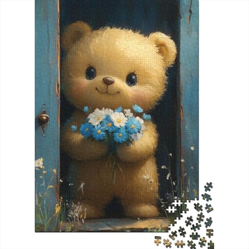 Puzzle für Erwachsene, süßer Teddybär, 1500 Teile, kreatives Holzpuzzle, Spielzeug, Dekompressionsspiele, Geschenke, 1500 Teile (85 x 57 cm) von SOQWBYG