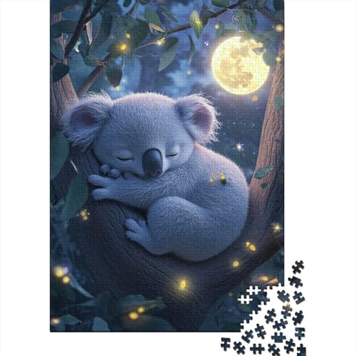 Puzzle für Erwachsene, süßer schlafender Koala, 1500-teiliges kreatives Holzpuzzle, Spielzeug, Dekompressionsspiele, Geschenke, 1500 Teile (85 x 57 cm) von SOQWBYG