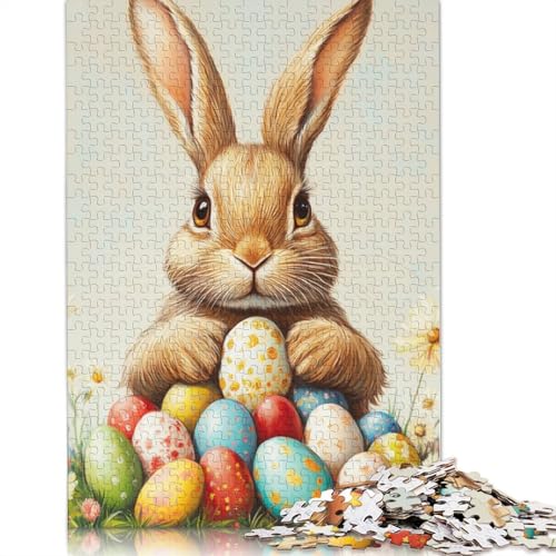 Puzzle für Erwachsene, süßes Osterhäschen-Puzzle, 520-teilig, Holzpuzzle für die Heimdekoration, 520 Teile (52 x 38 cm) von SOQWBYG