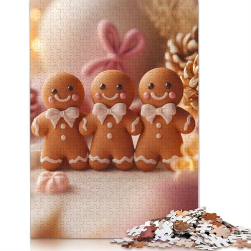 Puzzle für Erwachsene „Lebkuchenmänner“ 1000-teiliges kreatives Holzpuzzle, Spielzeug, Dekompressionsspiele, Geschenke, 1000 Teile (75 x 50 cm) von SOQWBYG