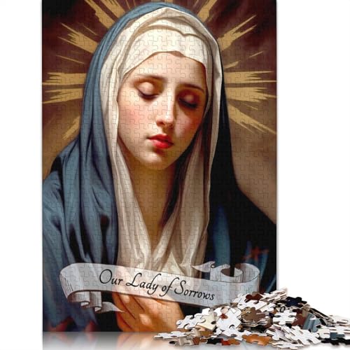 Puzzle für Erwachsene „Our Lady of Sorrows“, 1500 Teile, Puzzle für Erwachsene, Puzzle aus Holz, kreativ für Erwachsene, anspruchsvolles Spiel, 1500 Teile (85 x 57 cm) von SOQWBYG