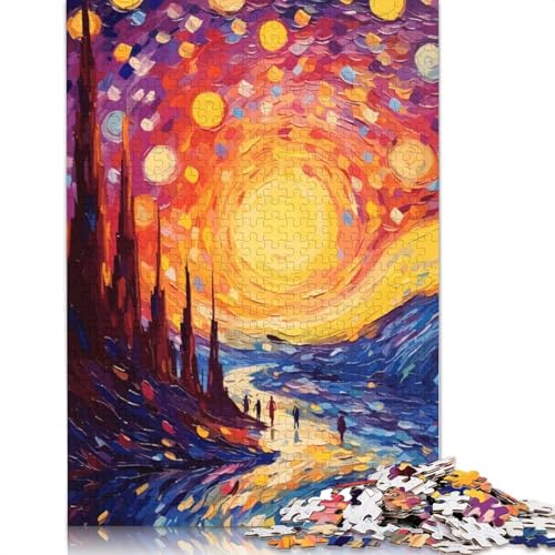 Puzzle für Erwachsene „Psychedelische Malerei“ 1000-teiliges kreatives Holzpuzzle, Spielzeug, Dekompressionsspiele, Geschenke, 1000 Teile (75 x 50 cm) von SOQWBYG