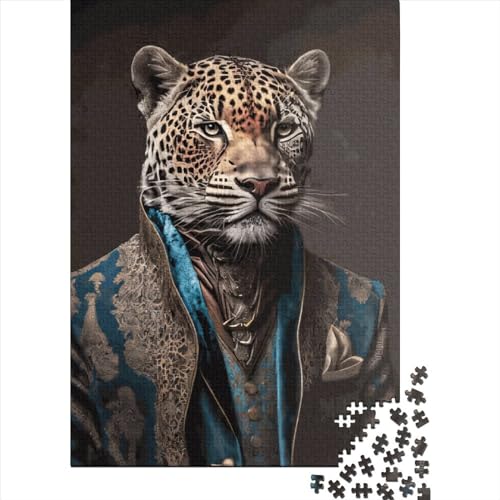 Puzzle für Erwachsene mit 1000 Teilen, Jaguar-Porträt, aus Holz, kreative Kunst, Puzzle, Geschenke, Puzzle für Erwachsene, 1000 Teile (75 x 50 cm) von SOQWBYG