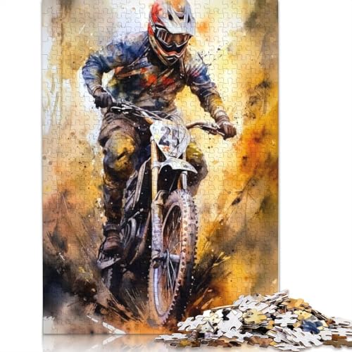 Puzzle für Erwachsene mit 1000 Teilen, Motorsport, aus Holz, kreative Kunst, Puzzle, Geschenke, Puzzle für Erwachsene, 1000 Teile (75 x 50 cm) von SOQWBYG