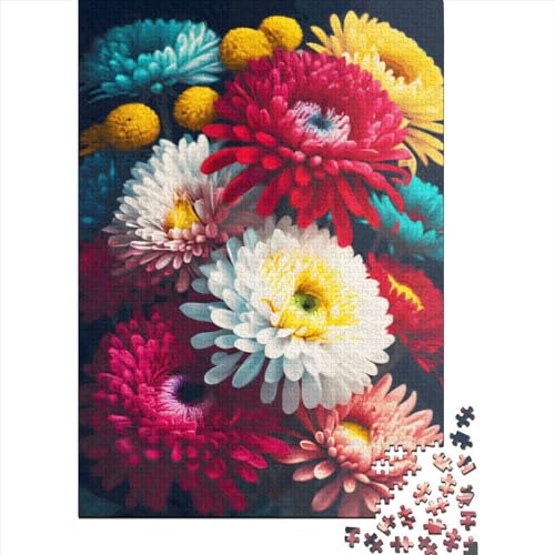 Puzzle für Erwachsene mit 1500 Teilen, Blumen-Puzzle, DIY-Holzpuzzle, Spielzeug, Heimdekoration, 1500 Stück (85 x 57 cm) von SOQWBYG