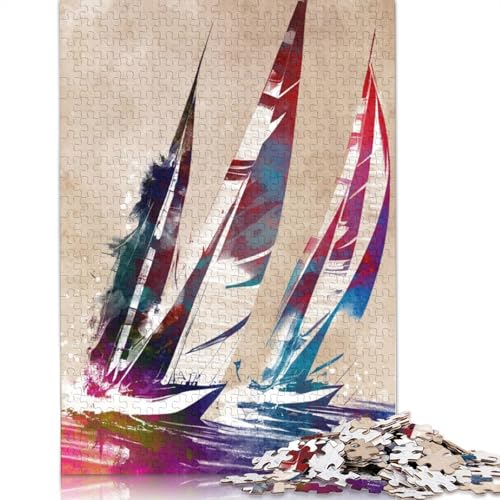 Puzzle für Erwachsene mit 1500 Teilen, Segelsport, Kunstpuzzle, schwieriges Puzzle, Lernspiele, Heimdekoration, 1500 Teile (85 x 57 cm) von SOQWBYG