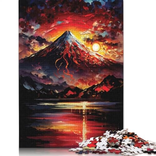 Puzzle für Erwachsene mit 1500 Teilen, Sonnenuntergang über dem Berg Fuji, schwieriges Puzzle, Lernspiele, Heimdekoration, 1500 Teile (85 x 57 cm) von SOQWBYG