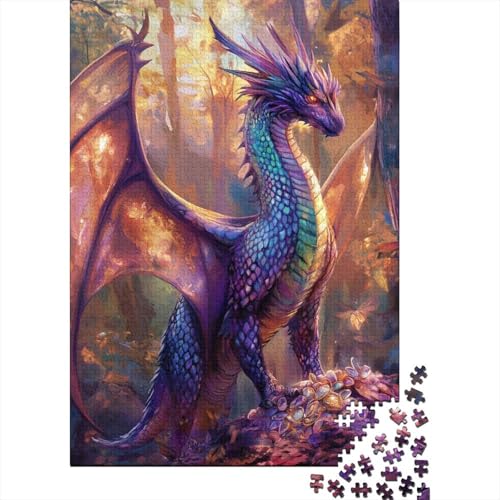 Puzzle für Erwachsene mit 520 Teilen, süßes Drachenpuzzle für Kleinkinder, schwieriges Puzzle, Lernspiele, Heimdekoration, 520 Teile (52 x 38 cm) von SOQWBYG