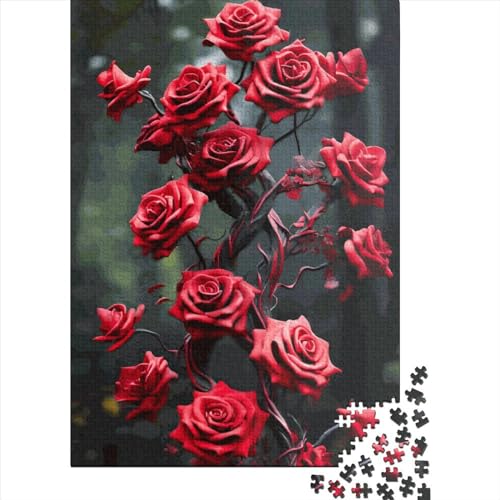 Puzzle für Erwachsene mit Blumenrosen, 1500 Teile, kreatives Holzpuzzle, Spielzeug, Dekompressionsspiele, Geschenke, 1500 Teile (85 x 57 cm) von SOQWBYG