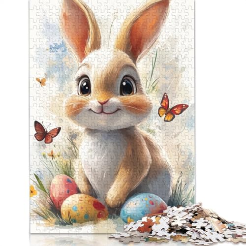 Puzzle für Erwachsene mit süßem Osterhasen-Puzzle, 520 Teile, kreatives Holzpuzzle, Spielzeug, Dekompressionsspiele, Geschenke, 520 Teile (52 x 38 cm) von SOQWBYG