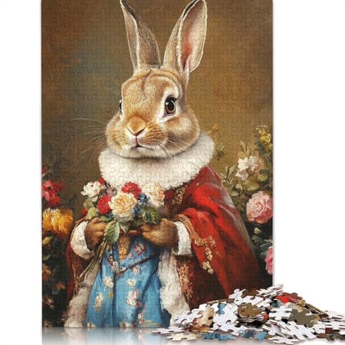 Puzzle für Erwachsene mit süßem Osterhasen-Puzzle, 520 Teile, kreatives Holzpuzzle, Spielzeug, Dekompressionsspiele, Geschenke, 520 Teile (52 x 38 cm) von SOQWBYG