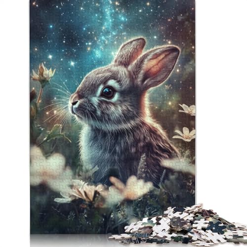 Puzzle für Erwachsene mit süßem Osterhasen-Puzzle, 520 Teile, kreatives Holzpuzzle, Spielzeug, Dekompressionsspiele, Geschenke, 520 Teile (52 x 38 cm) von SOQWBYG