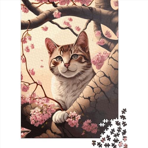 Puzzle mit Katzenmotiv, ab 18 Jahren, Lernspiele, rechteckiges Papierpuzzle für Damen und Herren, Ostergeschenk, 70 x 50 cm, 1000 Teile von SOQWBYG