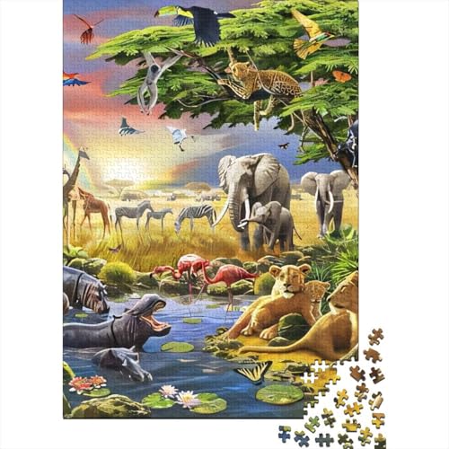 Puzzle mit Tieren des tropischen Regenwalds, Familienspaß, rechteckiges Papierpuzzle für Jungen oder Mädchen, Geschenke zum Kindertag, 70 x 50 cm/1000 Teile von SOQWBYG