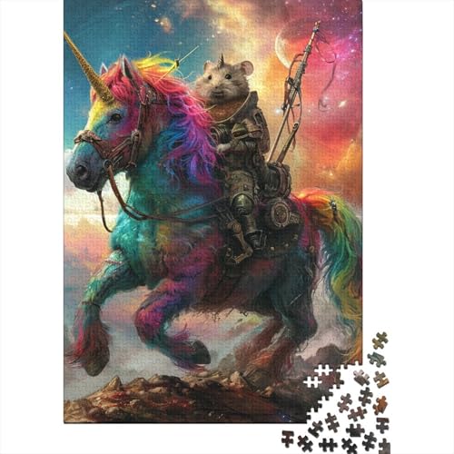 Rainbow_Unicorn Puzzle, Lernspiele, Familienaktivitäten, Premium-Karton-Puzzle für Frauen und Männer, Ostergeschenk, 38 x 26 cm/1000 Teile von SOQWBYG