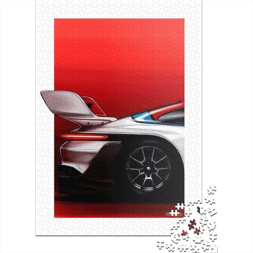 Rallye-Auto-Puzzle, schwierige Herausforderung, 100 Prozent recycelter Karton, Puzzle für Erwachsene, Teenager, 38 x 26 cm/1000 Teile von SOQWBYG