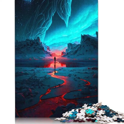 Red Sun Antarctica 520-teiliges Puzzle, Holzpuzzle für Erwachsene, schwieriges Puzzle für Erwachsene, Herausforderungsspiel, 520 Teile (52 x 38 cm) von SOQWBYG