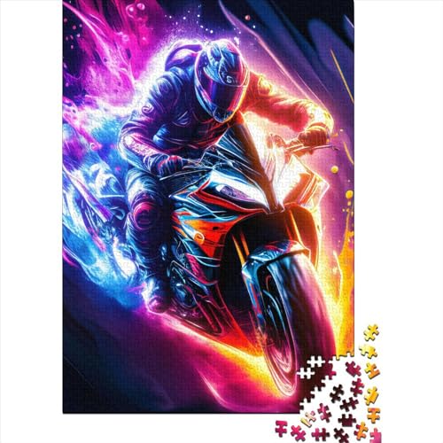 Rider Mania Puzzle-Spielzeug, Lernspiel, rechteckiges Papierpuzzle für Jungen oder Mädchen, Ostergeschenke, 38 x 26 cm, 1000 Teile von SOQWBYG