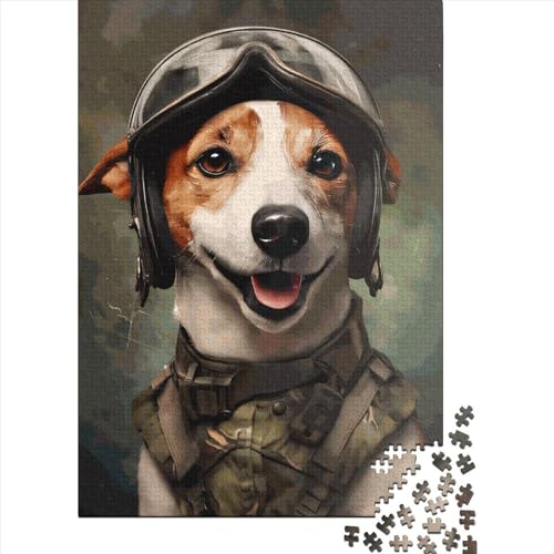 Russell Dog Soldier Puzzle, Lernspiele, Familienaktivitäten, 100% recycelte Pappe, Puzzle für Kinder und Erwachsene ab 12 Jahren, 38 x 26 cm, 1000 Teile von SOQWBYG