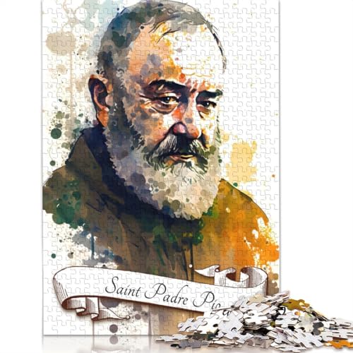 Saint Padre Pio Puzzle 1500 Teile Puzzle für Erwachsene, Lernspiele, Spielzeug, DIY, kreatives Holzpuzzle, Geschenke, 1500 Teile (85 x 57 cm) von SOQWBYG