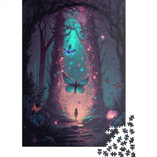 Schmetterling Mystisches Puzzle Lernspiel Papier Rechteckiges Puzzle für Erwachsene Teenager Ostergeschenke 70x50cm/1000 Teile von SOQWBYG