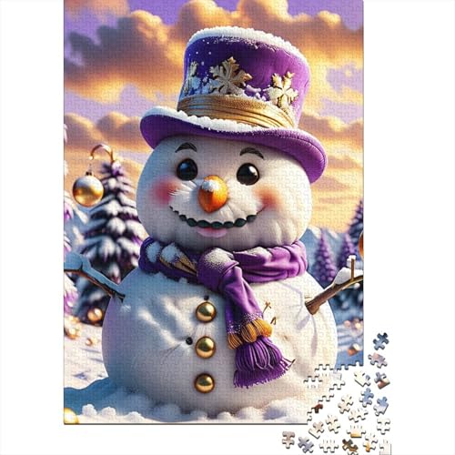 Schneemann-Puzzle, Denksportaufgabe, rechteckiges Papierpuzzle für Erwachsene und Teenager, 38 x 26 cm, 1000 Teile von SOQWBYG