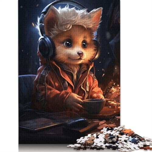 Silly Gaming Fox Puzzle für Erwachsene, 520-teiliges Puzzle für Erwachsene, Puzzle aus Holz, kreativ für Erwachsene, anspruchsvolles Spiel, 520 Teile (52 x 38 cm) von SOQWBYG