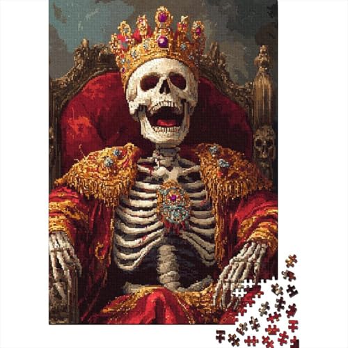 Skeleton King Puzzle 1000 Teile Puzzle Spielzeug für Erwachsene Puzzle Einzigartiges schwieriges und herausforderndes Puzzlespiel Spielzeug Geschenk 1000 Teile (75x50cm) von SOQWBYG