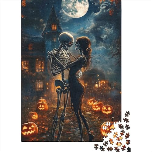 Skeleton_Lovers 520-teiliges Puzzle für Erwachsene, schwieriges Puzzle für Erwachsene, anspruchsvolles Puzzle-Geschenk für Freunde und Familie, 520 Teile (52 x 38 cm) von SOQWBYG